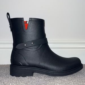 Black Rag & Bone Moto Rain Boot